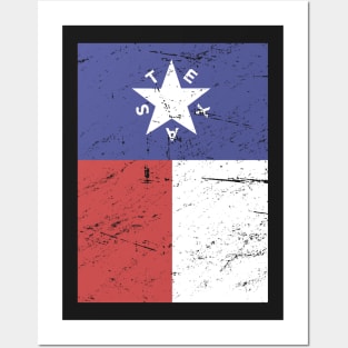 Retro Style Texas Flag Posters and Art